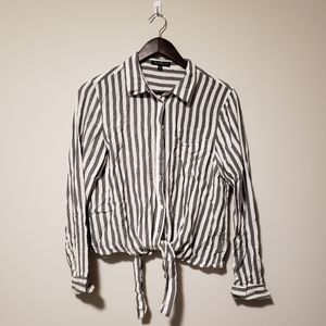 Blouse white and gray